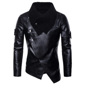 Biker Jacket Asymmetrical Korean Fashion Genuine Sheepskin Leather Jacket
