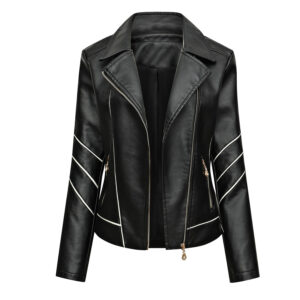 Genuine Sheepskin Asymmetric Biker Cafe Racer Slim Fit Sporty Leather Jacket
