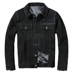 Western Trucker Suede Leather Jacket