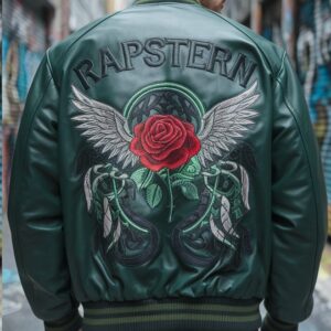 Rapstern Urban Rose Bomber Jacket ? Stylish Leather Outerwear